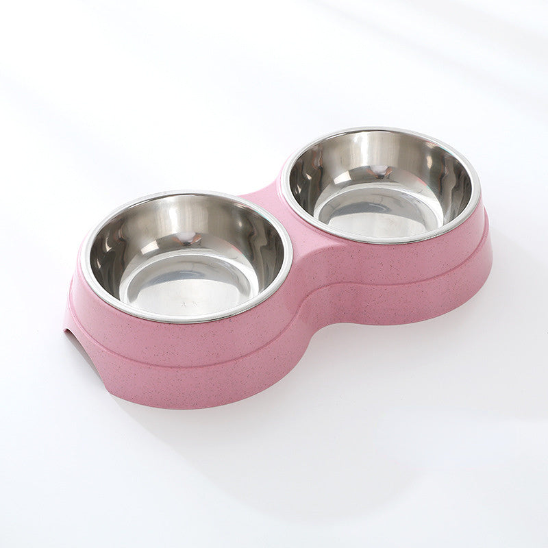Double Pet Bowls Dog Stainless Steel