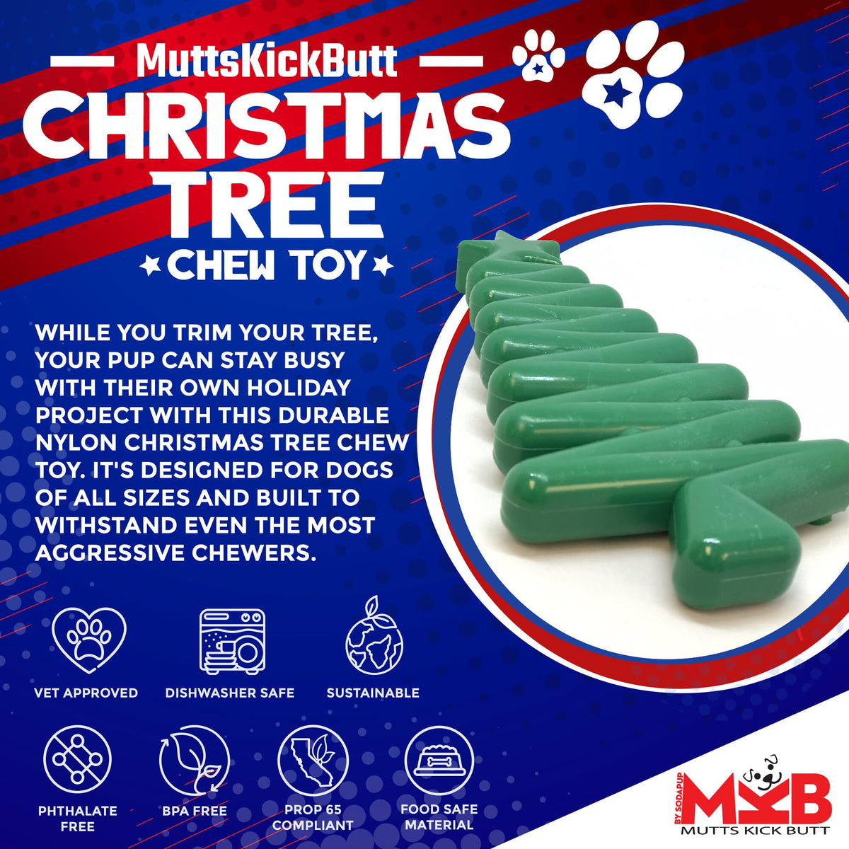 Christmas Tree Nylon Dog Chew Toy