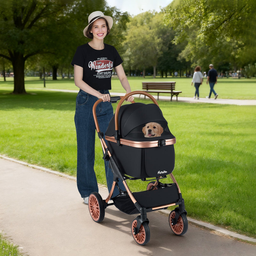 Pet Stroller with Sun Shade and Safety Belt