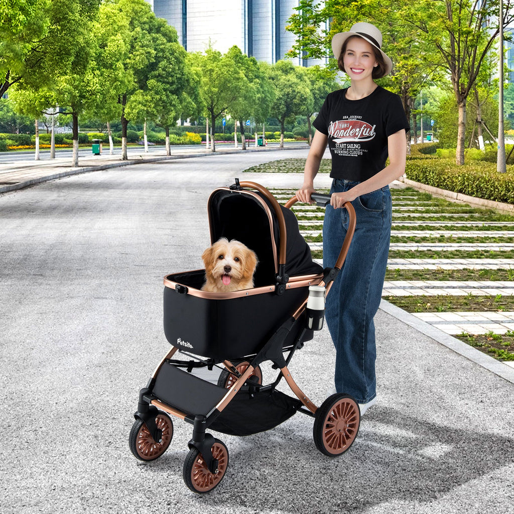 Pet Stroller with Sun Shade and Safety Belt