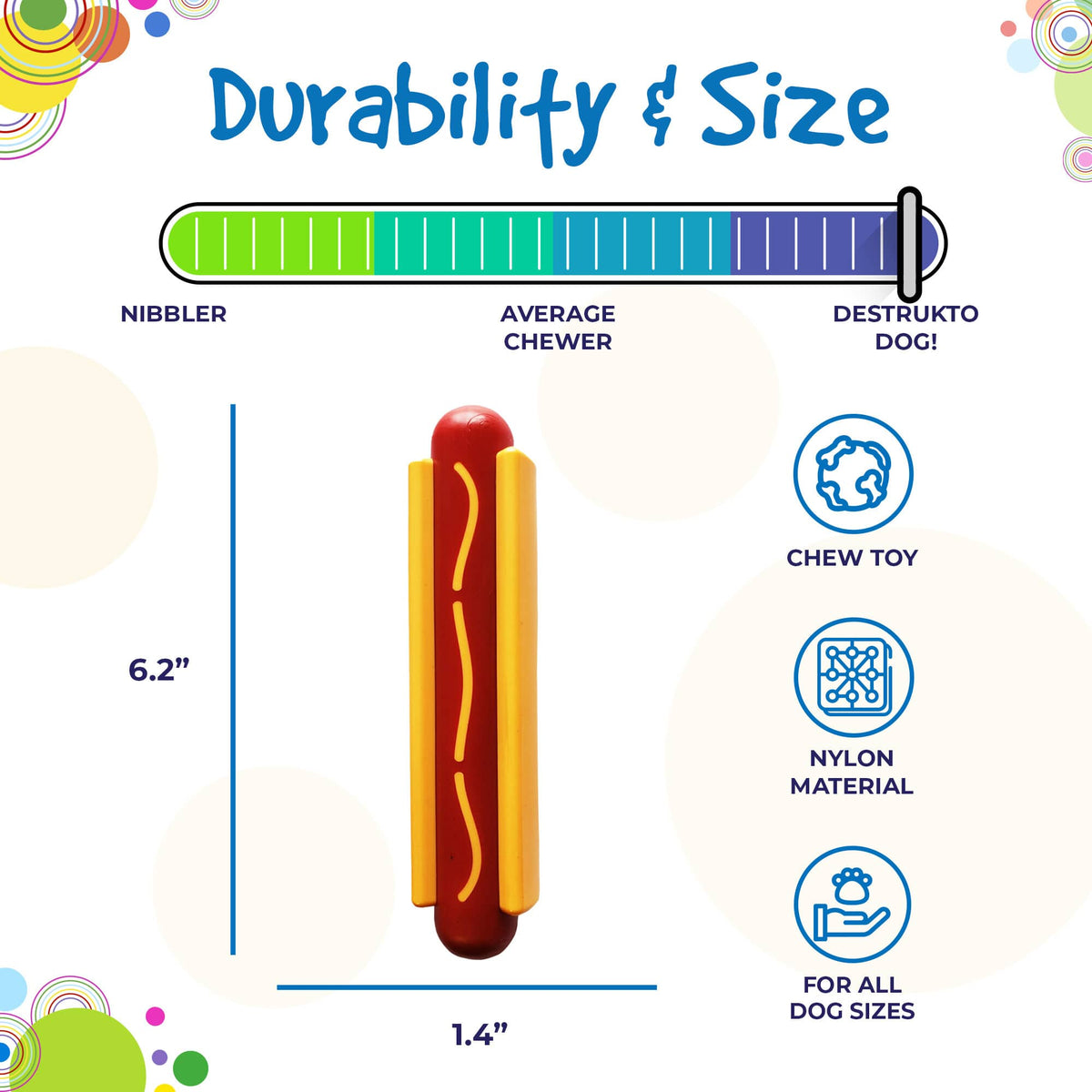 Hot Dog Nylon Dog Toy