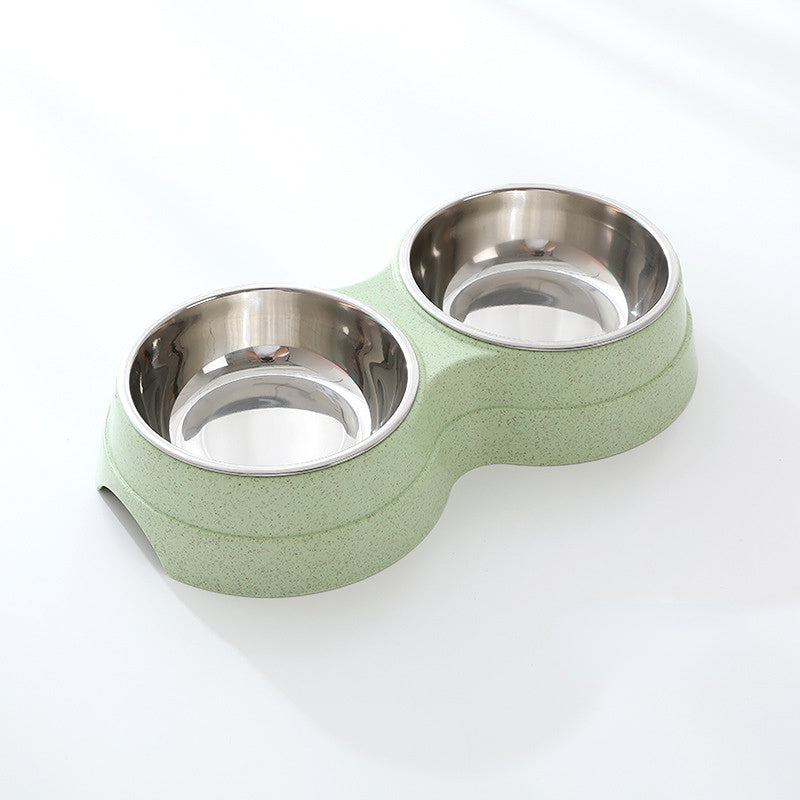 Double Pet Bowls Dog Stainless Steel