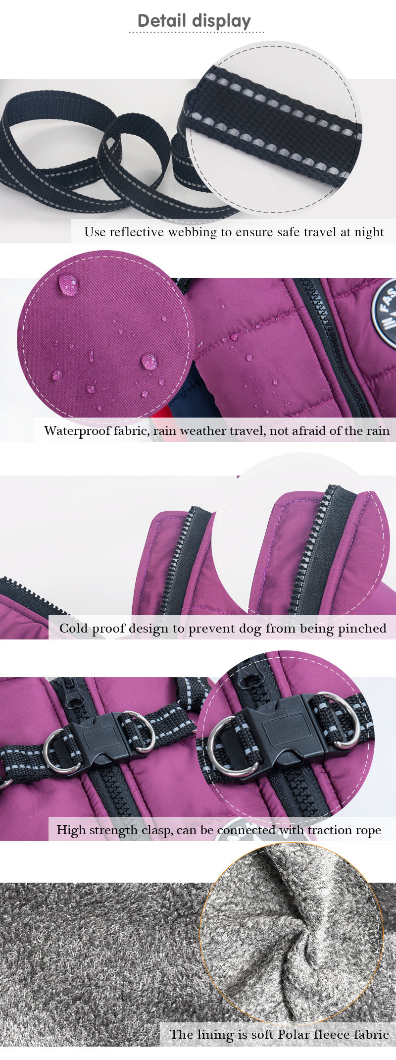 Reflective Large Dog Clothes Cold- Waterproof