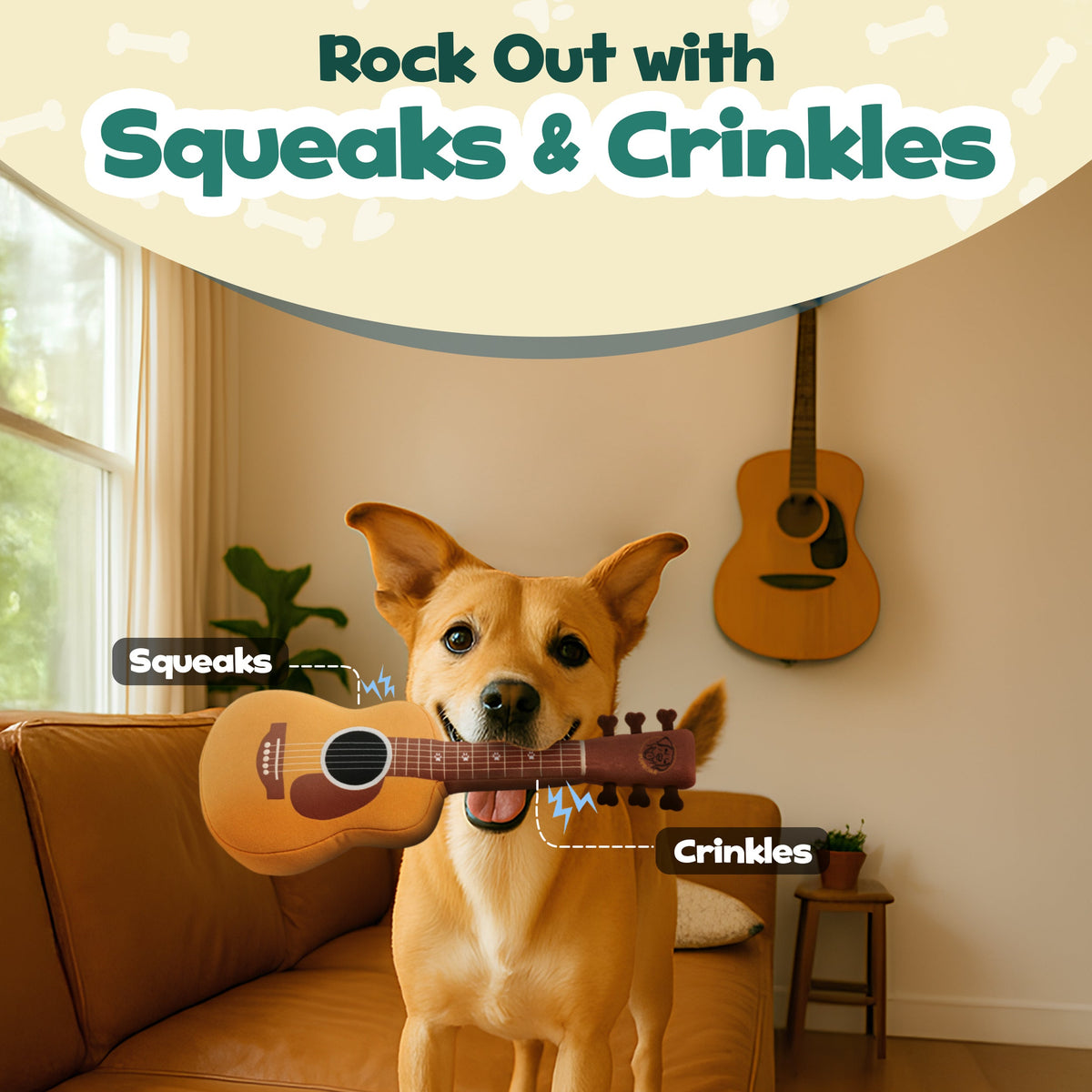 PUPROAR Guitar Dog Toy