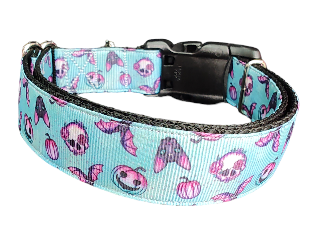 Halloween Blue  Nylon Dog Collar