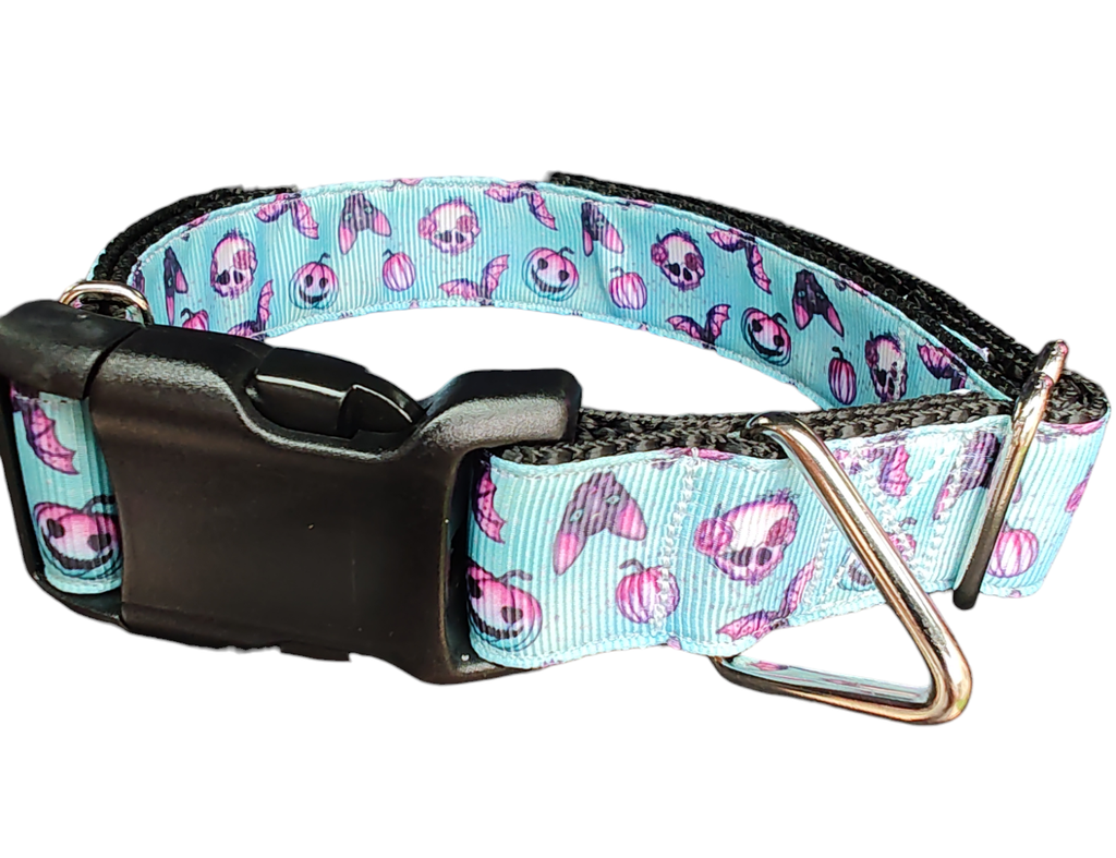 Halloween Blue  Nylon Dog Collar