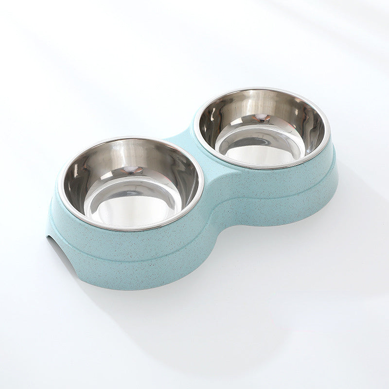 Double Pet Bowls Dog Stainless Steel