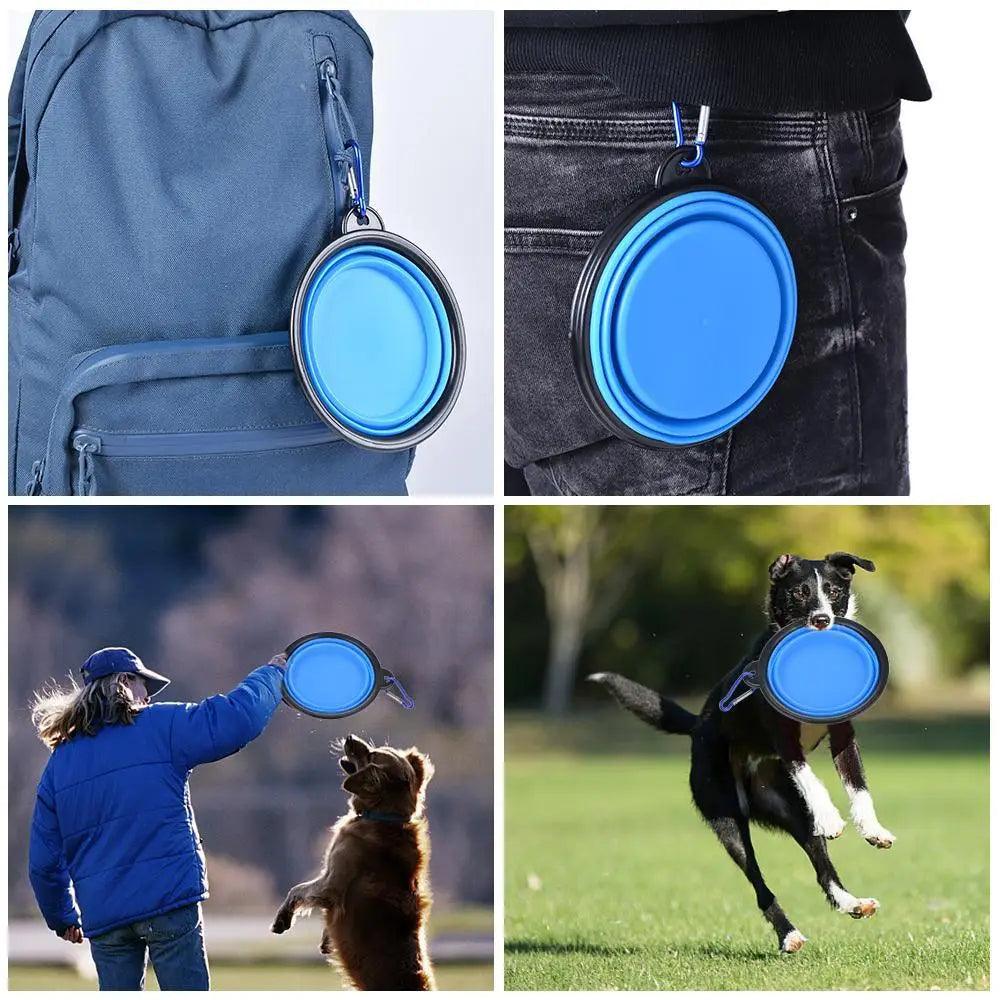Colorful Collapsible Silicone Dog Food Water Bowl