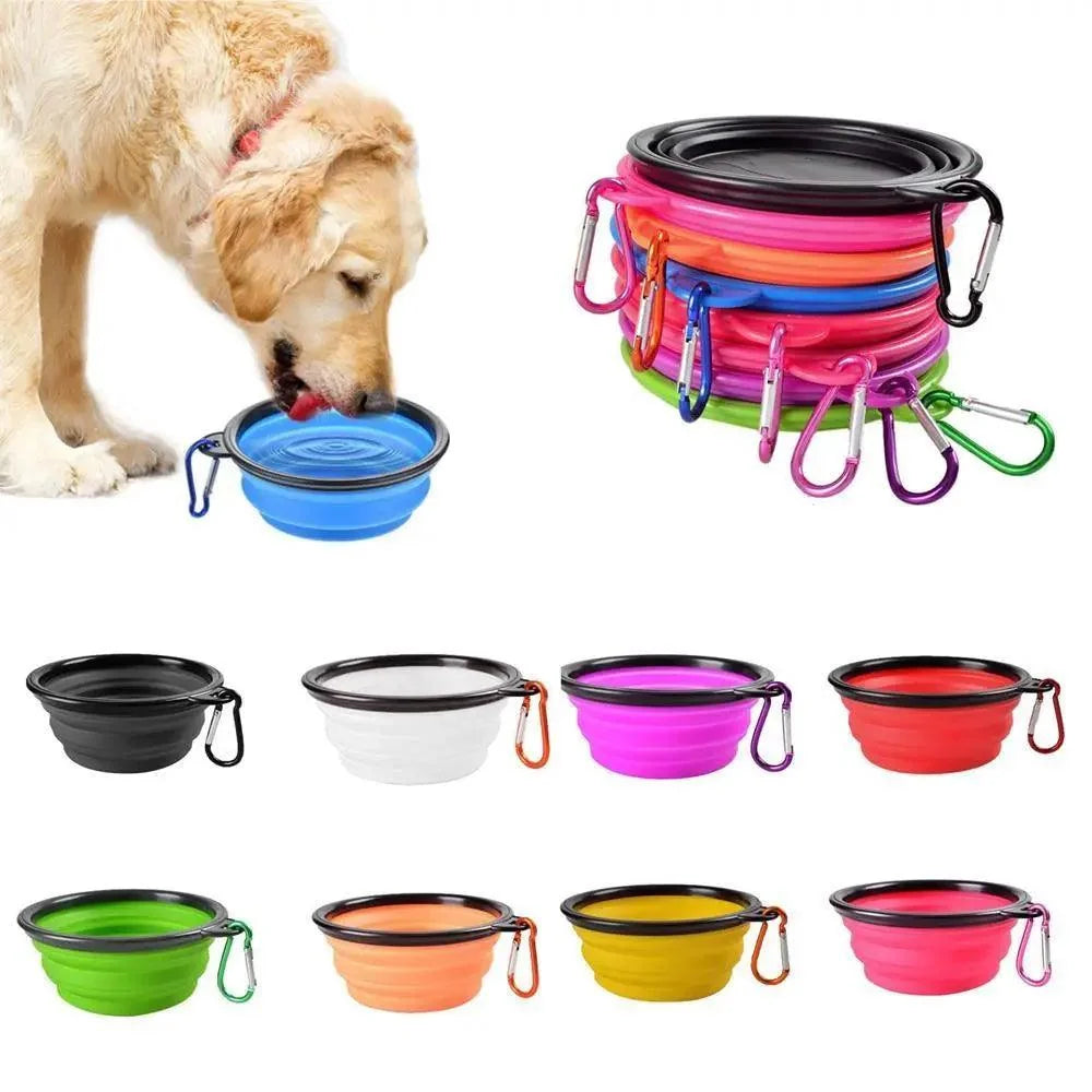 Colorful Collapsible Silicone Dog Food Water Bowl